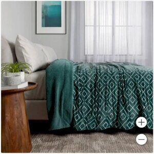 Life Comfort Reversible Sherpa Fleece Blanket - Queen, New